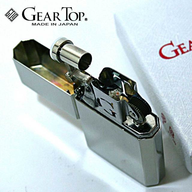 GEAR TOP ギアトップ 無地 ニッケルサテン フリントオイルライター GT1