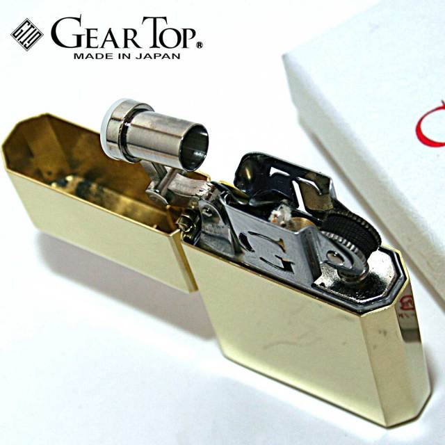 GEAR TOP ギアトップ 無地 ブラスミラー フリントオイルライター GT1
