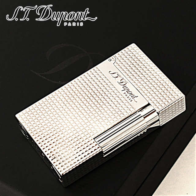 S.T.Dupontデュポンライン 1 S ダイヤカット　シルバー色　ライター デュポン ライター ライン1 ショート ダイヤモンドヘッドカット