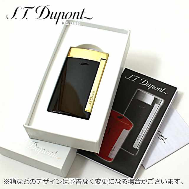 ST.dupont デュポン ガスライター ブラックゴールド 着火良品 S.T Dupont エス・テー・デュポン スリム7 ブラック ゴールデン