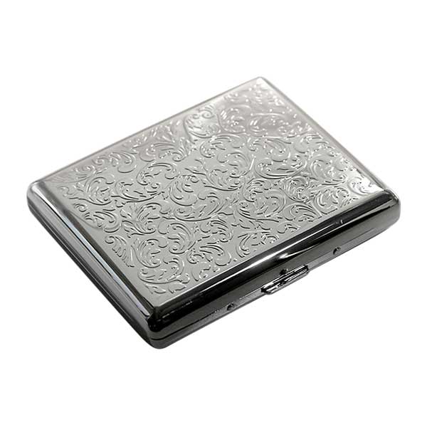 坪田パール シガレットケース カジュアルメタル アラベスク 20本 100mm 1-92429-81 メール便可