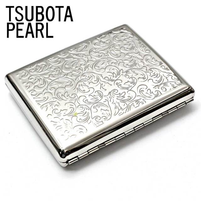 坪田パール シガレットケース カジュアルメタル アラベスク 20本 100mm