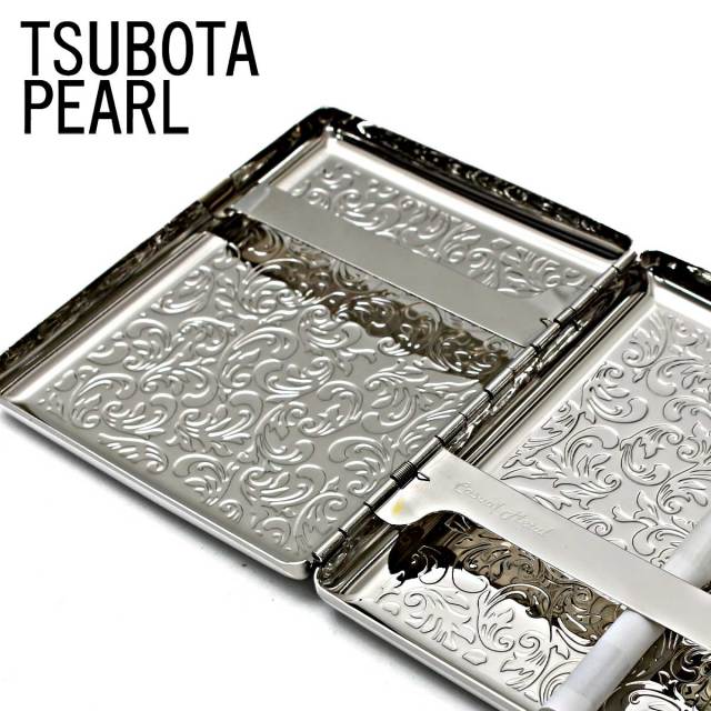 坪田パール シガレットケース カジュアルメタル アラベスク 20本 100mm