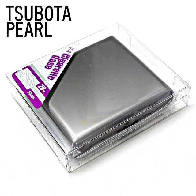 坪田パール シガレットケース カジュアルメタル ブラック プレーン 20