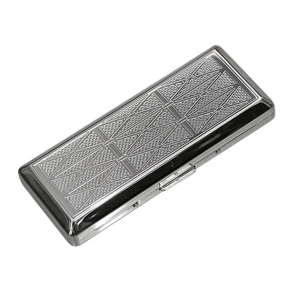 坪田パール シガレットケース カジュアルメタル パターン 10本 100mm 1-96423-81 メール便可