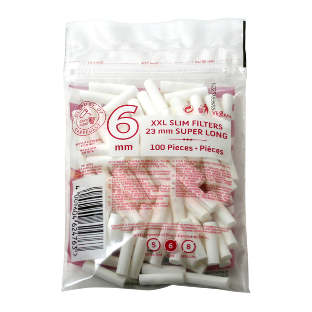 GIZEH ギゼ フィルター 6mm スリム XXL 100個 7-21012-28 メール便可