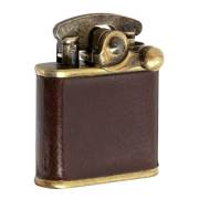 Colibri コリブリ ブラスバレル 革巻き茶 フリントオイルライター 308-0065 メール便可