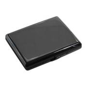 坪田パール シガレットケース カジュアルメタル ブラック プレーン 20本 100mm 1-92307-51 メール便可