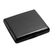 坪田パール シガレットケース カジュアルメタル ブラック プレーン 20本 85mm 1-95307-51 メール便可