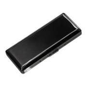 坪田パール シガレットケース カジュアルメタル ブラック プレーン 10本 100mm 1-96307-51 メール便可