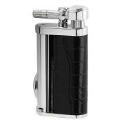 坪田パール エディ パイプ用 シルバー クロコ柄 フリントガスライター 2-09927-10 SGEX