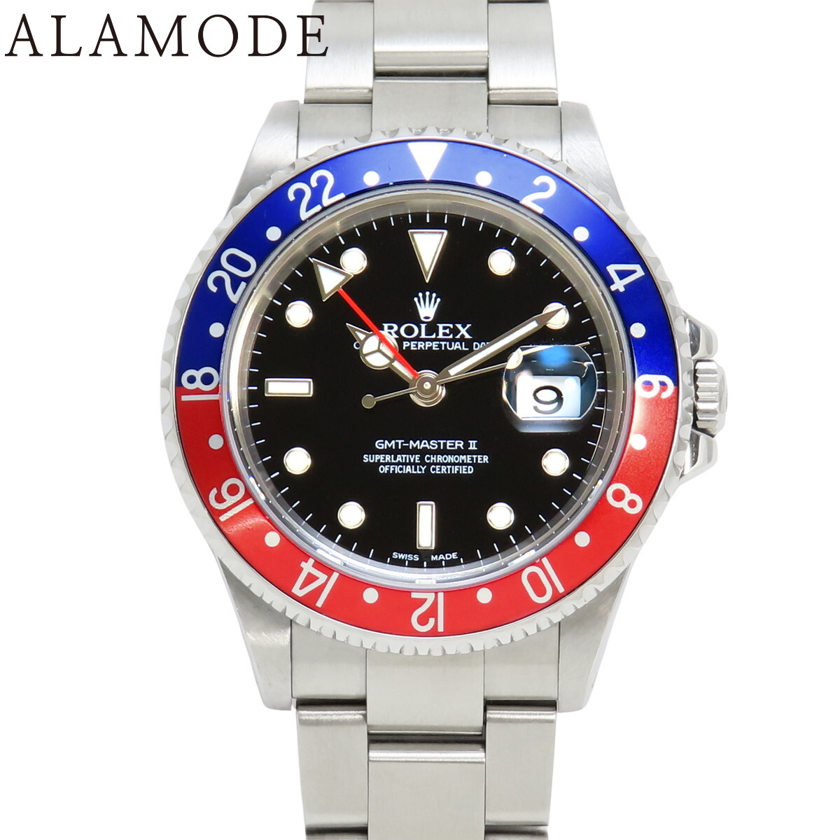【国産】 保証書付】ROLEX(ロレックス) ステンレス GMT-マスター2 16710 時計