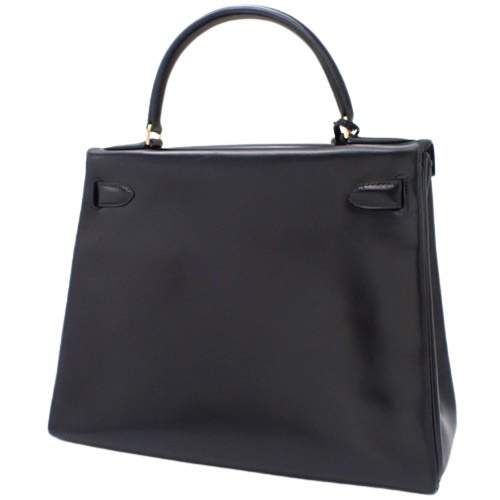 HERMES(エルメス) ケリー 28(内縫い) ブラック黒 ボックスカーフ