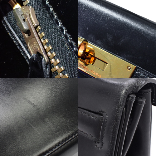 HERMES(エルメス) ケリー 28(内縫い) ブラック黒 ボックスカーフ