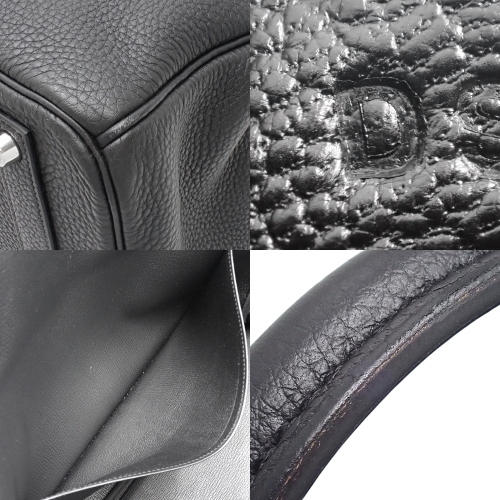 HERMES バーキン40 ブラック シルバー金具 エルメス バーキン40 ルトゥルネ トゴ ブラック シルバー金具 K