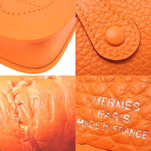 【 デイリーにも♪】エルメス エヴリンミニ TPM オレンジ/S金具 HERMES エルメス ショルダーバッグ エヴリン(エブリン) 16 TPM