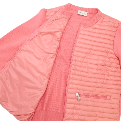 MONCLER - MONCLER(モンクレール) CARDIGAN TRICOT ガーディガン アウター アパレル ファッション ダウンカーディガン S ナイロン ウール ピンク I10939B00006 レディース 40802105863【中古】【アラモード】 MONCLER(モンクレール) CARDIGAN TRICOT ガーディガン アウター