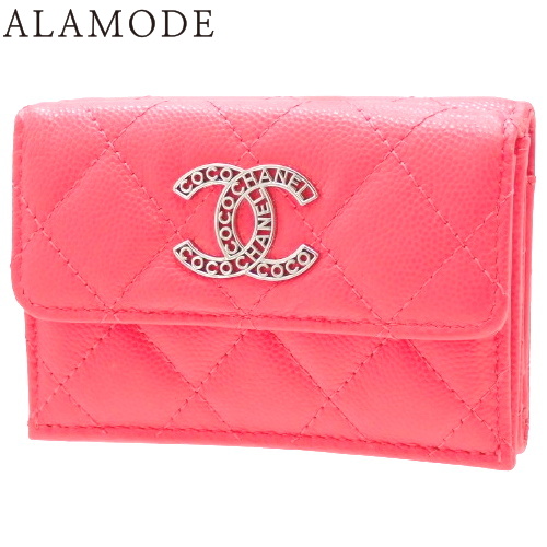 CHANEL 三つ折り財布 マトラッセ ココマーク レザー ピンク 楽天市場】シャネル 三つ折り財布 マトラッセ ココマーク CC