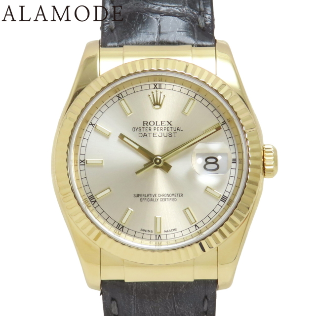 保証書付】ROLEX(ロレックス) 116138 デイトジャスト YG/革 F番