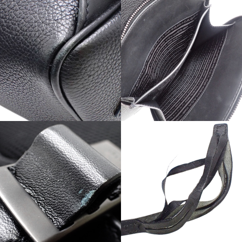 PRADA リュック　オールレザー　ブラック　黒色　チェーンショルダー　男女兼用 レア♥PRADA♥ALL本革の黒リュック（PRADA - 極 美品 希少品