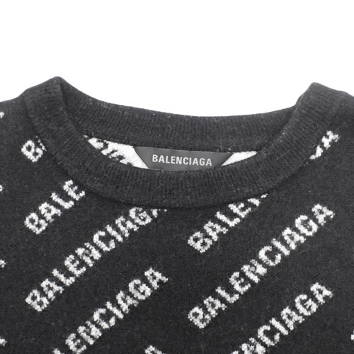 BALENCIAGA バレンシアガ ロゴセーター ロゴニット グレー BALENCIAGA - BALENCIAGA バレンシアガ ニット・セーター M