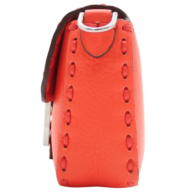 Fendi フェンディ　エナメル　パイソン　メッシュハンドバッグ　オレンジ FENDI - フェンディ バスケット フォーティー8 オレンジ かご