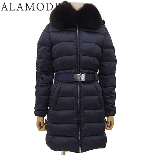 ◎美品◎PRADA リアルファー クロップド ダウンコート XLサイズ相当 紺 ◎美品◎PRADA リアルファー クロップド ダウンコート XLサイズ