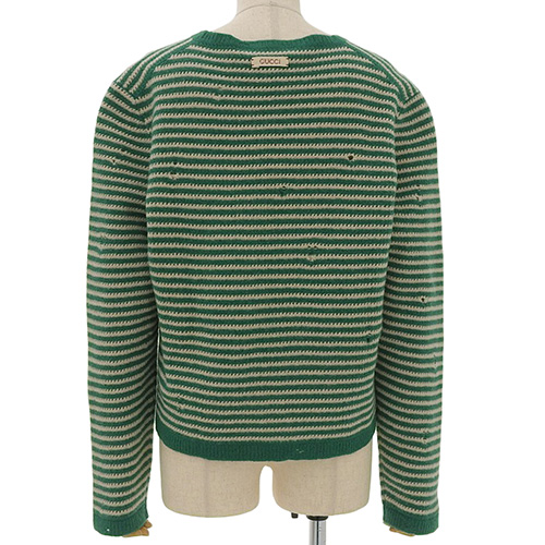 GUCCI◆ニット・セーター(薄手)/S/カシミア/GRY/ボーダー/255943 Z5144 GUCCI - GUCCI ハートワッペン ボーダー ニットの通販 by CYCLE