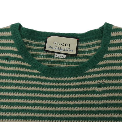 GUCCI　ニットトップス GUCCI(グッチ) ダメージデザイン ボーダーニット トップス