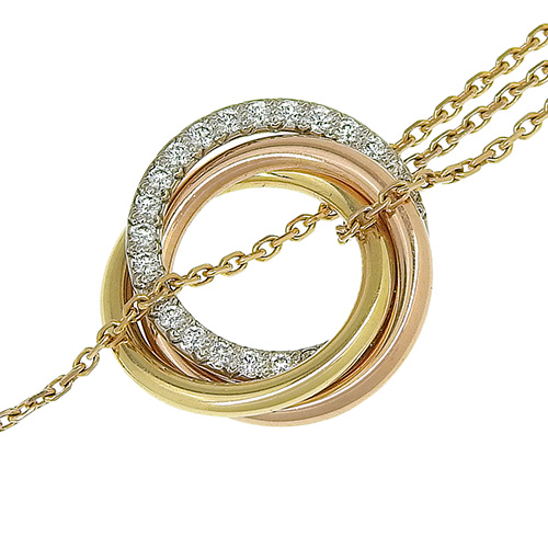 【Cartier】3カラー 18K ダイヤモンド トリニティ ブレスレット CARTIER(カルティエ) トリニティ ブレスレット ダイヤモンド