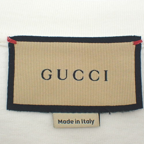 GUCCI グッチ インターロッキング Tシャツ ベージュ コットン 100% グッチ GUCCI Tシャツ カットソー GG刺繍 インターロッキング