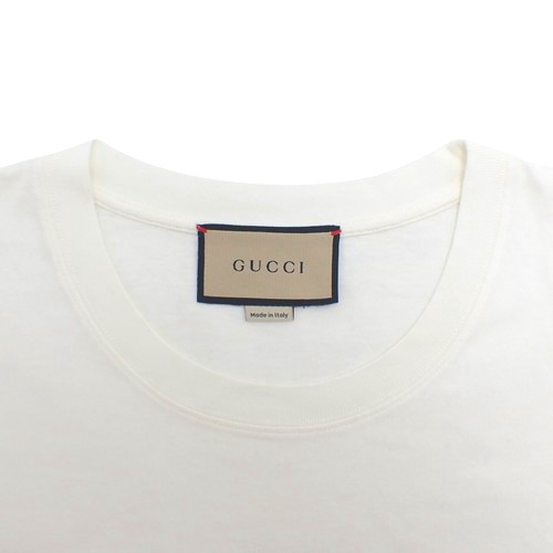 GUCCI グッチ インターロッキング Tシャツ ベージュ コットン 100% GUCCI（グッチ）インターロッキングプリントTシャツ』ハイ