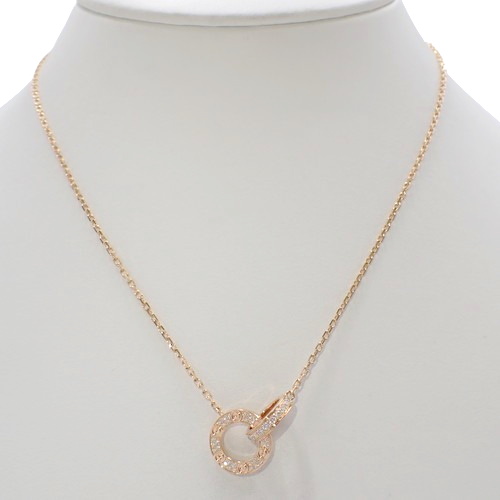 ラブ ネックレス ダイヤモンド ピンクゴールド CARTIER(カルティエ) ラブコレクション LOVE ネックレス パヴェ