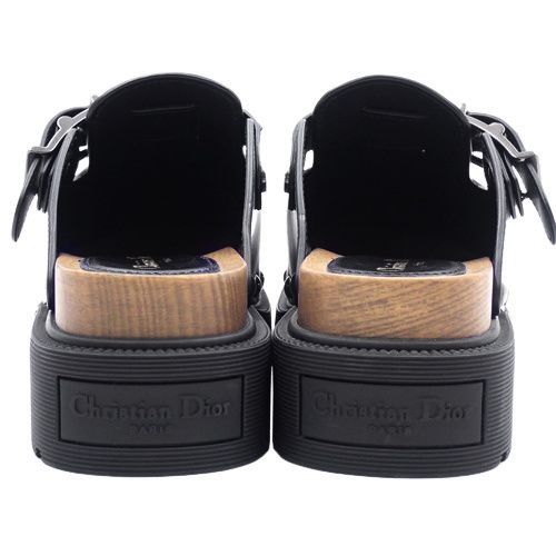 Dior ブラック レザー サンダル　38 新品未使用 本革 ユニセックス レザーサンダル ブラック （BLACK） メンズ