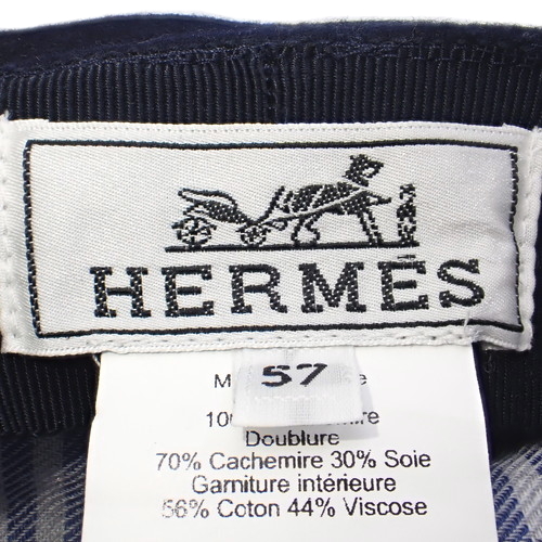 HERMES ネイビー チェーン付きキャスケット HERMES(エルメス) ベルイル シェーヌダンクル キャスケット