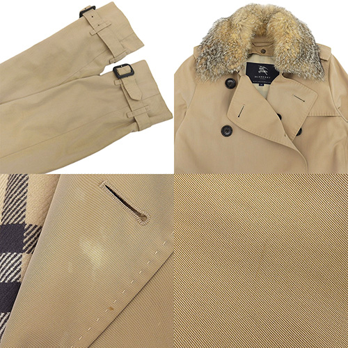 BURBERRY(バーバリー) ファー付きトレンチコート アウター