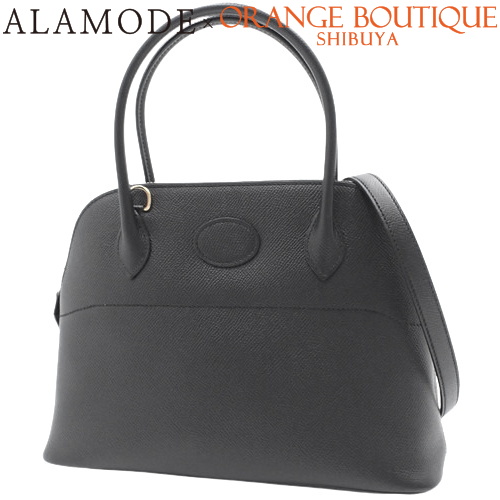 美品 HERMES キャンバス ボリード 2WAY ショルダーバッグ 黒