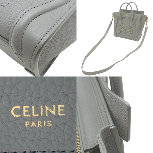 CELINE セリーヌ ラゲージ ナノ ハンドバッグ 2wayショルダーバッグ CELINE 美品 セリーヌ ラゲージ ナノショッパー ハンドバッグ