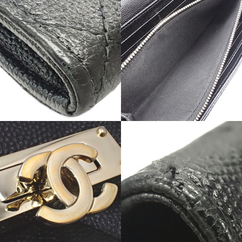 CHANEL☆ロングウオレット Long zipped wallet - Shiny grained calfskin, strass & gold