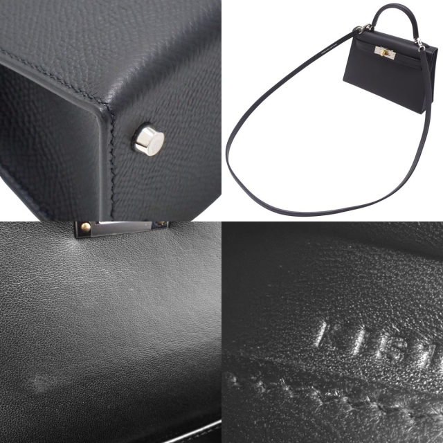エルメス　エルミー　タグ付き〔美品〕 HERMES(エルメス) ミニケリードゥー (外縫い) K刻印 ブラック黒