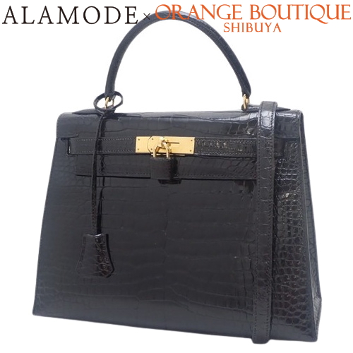 値下げ⭐︎HERMES スタッズ付きバングル 黒金　クロコダイロ　貴重 HERMES ［銀座店］HERMES エルメス バーキン25 セリエ U刻印
