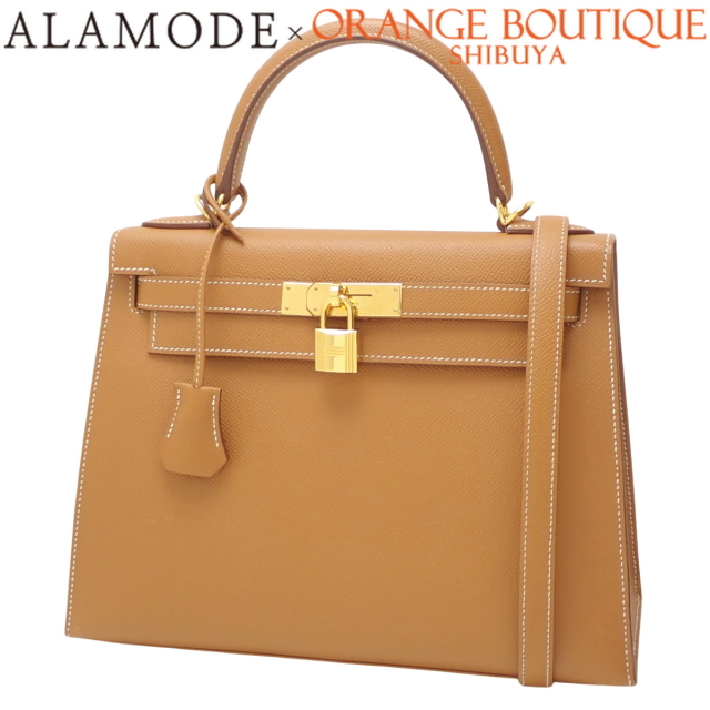 【良品】HERMES エルメス ケリー28 ブラウン ゴールド金具 ハンドバッグ HERMES(エルメス) ケリー28 (外縫い) ゴールド ブラウン茶