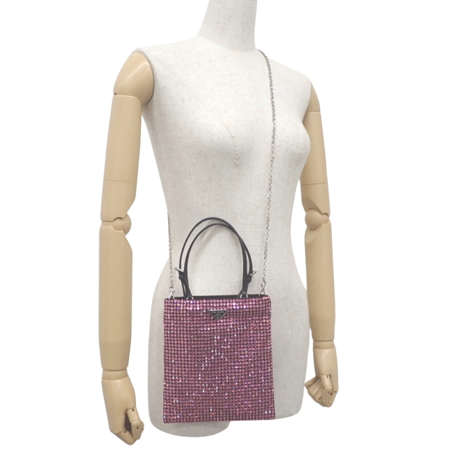 お買い得！！★PRADA/プラダ★クリスタルサテンハンドバッグ 直営店【PRADA】プラダ クレオ クリスタル サテン バッグ 5色