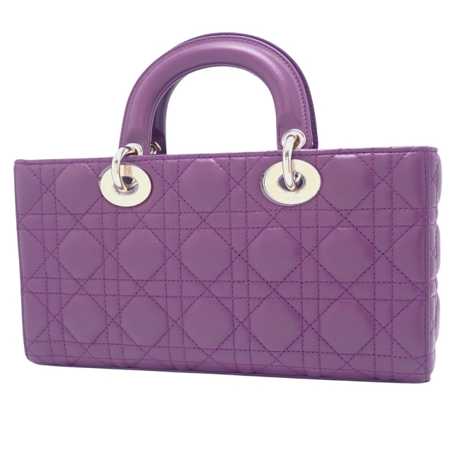 美品☆　ディオール　レディディオール　ラージ　紫　2way　ハンドバッグ Christian Dior(クリスチャン・ディオール) カナージュ レディ D