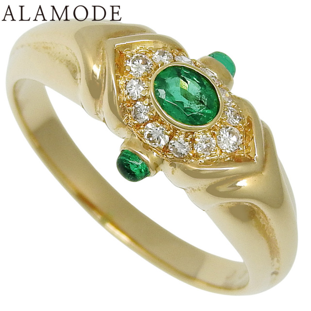 エメラルド×ダイヤモンドK18PGリング Emerald K18エメラルド ダイヤモンドリング (NO.49058) – JEX