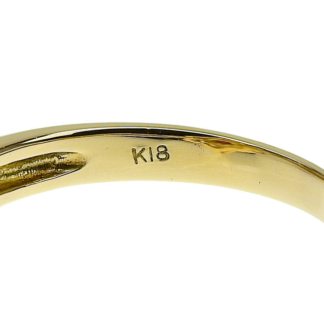 K18フラワー（花）ゴールドリング　11号　2311K2504 R0.17/D0.76 ルビー ダイヤモンド フラワー リング K18 イエロー
