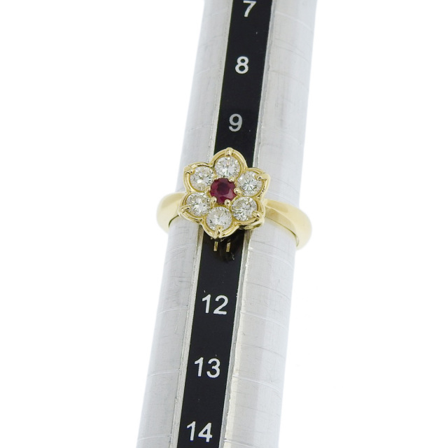 ゴールド 花モチーフ ルビーリング 楽天市場】K18 ルビー ダイヤモンド フラワー リング 18金 18k