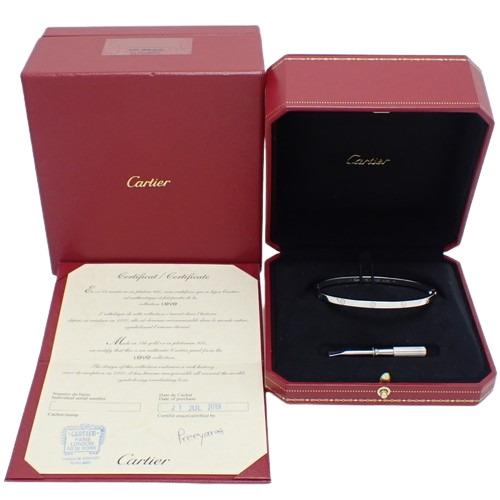 箱袋保証書付き　Cartier カルティエ　ブレスレット Cartier - 【保証書付】カルティエ ラブブレス #18 SM WG ダイヤ