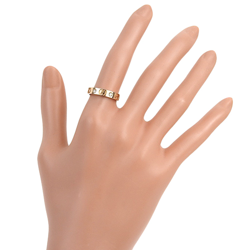 ⚪︎GUCCI グッチ GG リング アイコン PG750 K18 6号 GUCCI(グッチ) アイコン リング ダイヤモンド K18 ピンク