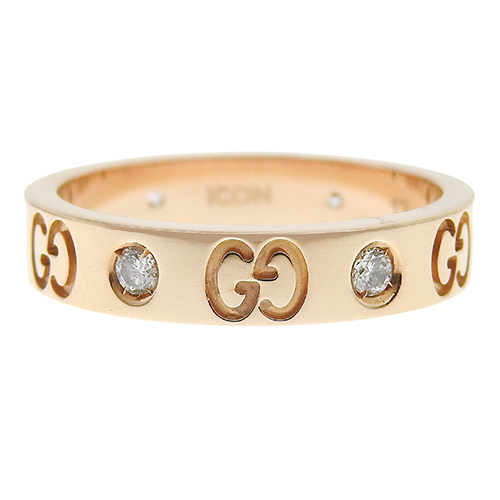 ⚪︎GUCCI グッチ GG リング アイコン PG750 K18 6号 GUCCI(グッチ) アイコン リング ダイヤモンド K18 ピンク